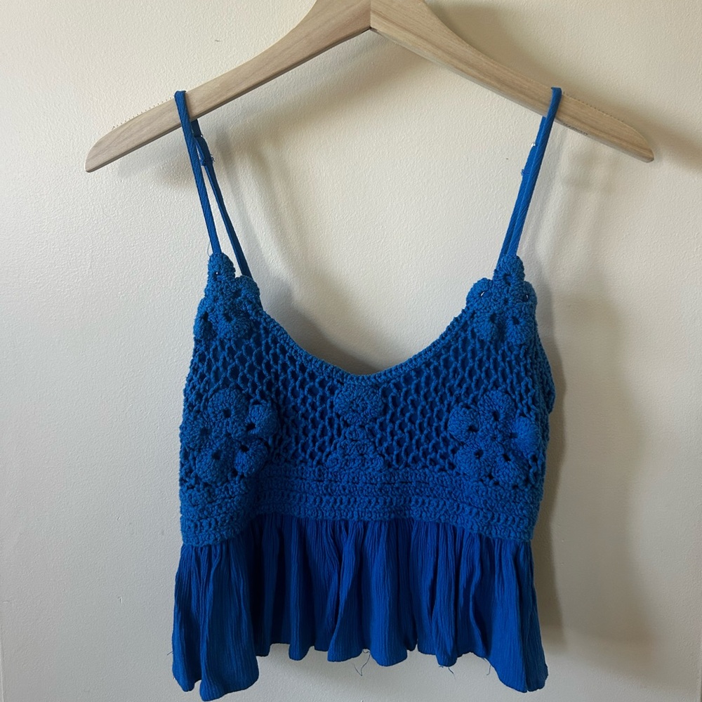 Blue Crochet Top